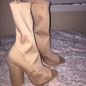Nude ankle boots